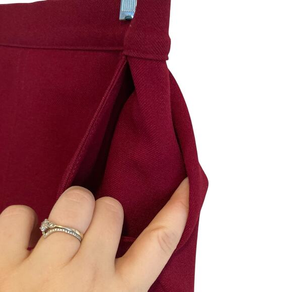 Vintage 80s Levis Maroon Red Dacron Polyester Office Straight Skirt Size XS - Picture 9 of 15